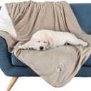 Waterproof Blanket for Dogs and Cats - Reversible 50x60 Throw for Couch, Bed, or Car Protection Against Spills, Stains, and Pet Fur by PETMAKER (Tan) (Medium)