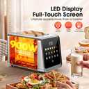 Smart Toaster 2 Slice with Touchscreen, 900W Stainless Steel Wide Slot 1.5 Inch, BreadID Tech Live Countdown Timer, Memory Function, Defrost Reheat for Bagel Waffle Bread, Kitchen Essentials