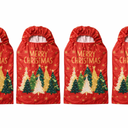 4 Pcs Christmas Chair Covers Merry Christmas Chair Back Cover Stretch Christmas Seat Cover Washable Xmas Dining Chair Protector Slipcover for Dining Room Kitchen Holiday Party