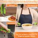2 Pack Hot Plate Gripper Clips Holder Tongs for Moving Hot Plate Bowls Pizza Pan Air Fryer Microwave Oven with Food Out, Green