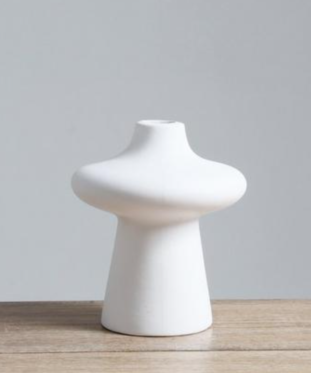 7.8IN Ceramic Vase White