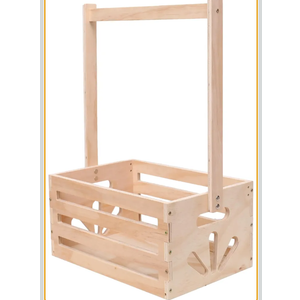 Wooden Baby Shower Crate Closet, Baby Storage Nursery Crate Hamper with Handle, Basket for Baby Nursery