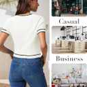 DRESSTELLS Cropped Cardigan Sweater, Summer Short Sleeves Lightweight Casual Ribbed Button Down Shrugs Tops for Women 2025 White M