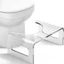 AmazerBath 7 Inches Acrylic Toilet Stool Squat, Clear Bathroom Poop Potty Stool for Adults, Modern Design Non-Slip Pooping Stool, Strong Load-Bearing, Blends Seamlessly Into Any Bathroom