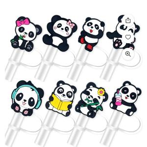 2 x 6Pcs Cute Panda Straw Toppers