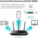 TP-Link AC1900 Smart WiFi Router (Archer A8) -High Speed MU-MIMO Wireless Router, Dual Band Router for Wireless Internet, Gigabit, Supports Guest WiFi