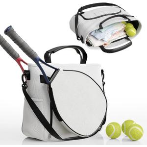 Tennis Bags for Women Men - Sleek Tennis Racket Bag for Sports Accessories with 2 Detachable Racket Cases - Gym Sling Bag, Pickleball Racquet Sling for Beginner Pro Players