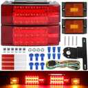 LINKITOM New Submersible LED Trailer Light Kit, Super Bright Brake Stop Turn Tail License Lights for Camper Truck RV Boat Snowmobile Over 80" Inches