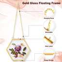 Soaoo 24 Pcs Brass Glass Frames for Pressed Flowers Wall, 6 Shapes, Gold, 4.1 x 6.1 inches