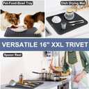 Walfos XXL Silicone Trivet 16 Inch and Trivets Mats 12 Inch, Trivets for Hot Pots and Pans, Heat Resistant Pot Holders Hot Pads for Kitchen Quartz Countertops, Hot Dishes, 6 Pack