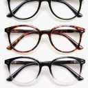 SIGVAN 3 Pack Reading Glasses Spring Hinge Stylish Readers Black/Tortoise for Men and Women +1.5