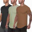 Muscle Killer Men's Gym Workout Bodybuilding Fitness Active Athletic T-Shirts Workout Casual Tee 1/3 Pack (Large, Black+gray Green+alot)