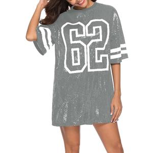 PORRCEY Juniors Short Sleeve Sequin Funny Dress Shirts (Grey, XXL)