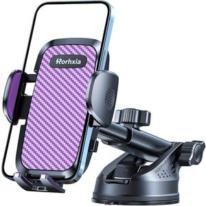 Rorhxia Purple 3-in-1 Phone Holders for Your Car [2025 Most Stable and Flexible Suction Cup] Vent Dashboard Windshield Cell Phone Car Mount Fit for iPhone, Samsung, All Phone