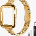 Slim Watch Band Compatible with Apple Watch 41mm 45mm 42mm 44mm 40mm 38mm Metal Stainless Steel Watchband Suitable for iWatch 10/9/8/7/6/5/4/3/2/1/SE Series Women Luxury Strap