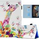 DTangLsm for Amazon Fire HD 10 Case - 2019/2017/2015 Release 9th / 7th / 5th Generation Kindle Fire 10 Tablet Case with Auto Wake/Sleep & Multiple Angels Viewing, Giraffe (13-Giraffe Butterfly)