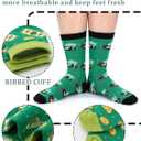 Bonuci 12 Pairs Funny Money Socks for Men Women Novelty Cat Dollar Pattern Crazy Crew Dress Socks for Men Christmas Stock Market Lover Gifts