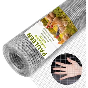 1/2 Inch 19 Gauge Hardware Cloth, 48" x100' Double-Layer Hot-Dip Galvanized After Welding, Heavy-Duty Chicken Wire,Rabbit/Garden Fence Mesh Roll - Durable Welded Poultry Netting, Tree Guard