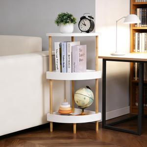 3-Tier Bamboo Corner Shelf - No Screws, Twist & Lock Assembly in 5 Mins, 5-Layer Lacquer Finish, Sturdy & Anti-Tip Design for Kitchen, Bathroom, Living Room, Easy to Clean