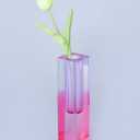 Acrylic Vase, Bud Vase for Centerpieces, Maximalist Decor Cute Flowers Vases for Modern Home, Office, Bedroom, Living Room, Dining Table (Pure Purple, Peach Powder)