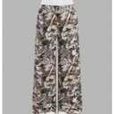 SOLY HUX Girl's Y2k Camo Sweatpants Elastic Waist Wide Leg Baggy Pants with Pockets Streetwear Army Green Maple Leaf 11Y