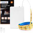 Rechargeable Motion Sensor COB Strip Light, 6000mAh Battery Operated Night Light for Closet Pantry Under Cabinet, 3.28ft, 3000K Warm White