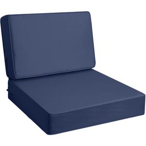 AAAAAcessories Outdoor Deep Seat Cushions, Foam Pillow, Fade-Resistant, Waterproof Patio Furniture Replacement Cushions, 24" x 24" x 5", Navy Blue (24x24-19'' Mid Back-1 Count)