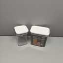 OXO Good Grips 3-PC Small Square Short POP Container Set, White,Grey