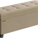SONGMICS Storage Ottoman Bench, Foldable Foot Rest with Legs