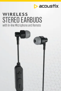 Acoustix Wireless Stereo Earbuds - Black