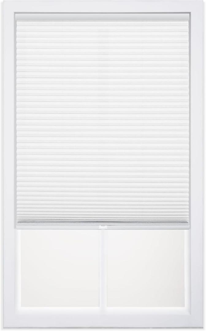 DEZ FURNISHINGS Cordless 1" Light Filtering Cellular Shade, 34"W x 64"H, White