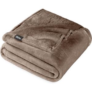 Bare Home Fleece Blanket - Full/Queen - Ultra-Soft Lightweight for Bed, Sofa, and Couch - Luxury Microplush - Cozy Warm Blanket (Full/Queen, Taupe)