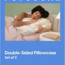 POPSUGAR Satin and Terry Cloth Double-Sided Pillowcase for Anti-frizz and Cooling, Standard Size Set of 2, for Hair and Skin, Queen and King, 20in x 26in