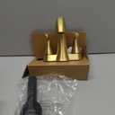 Brushed Gold Widespread Bathroom Sink Faucet with Drain Assembly - 3 Hole Vanity Faucet, Two Handle, Modern Design for Bathroom