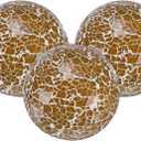 3-Pack Decorative Ball for Bowls, 3 Inch Mosaic Glass Balls Decorative Glass Orbs for Home Decor/Dining Tables/Wedding Party/Coffee Table/Centerpiece Decor [Brown]