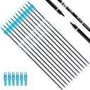 TIGER ARCHERY 30Inch Carbon Arrow Practice Hunting Arrows with Removable Tips for Compound & Recurve Bow(Pack of 12)