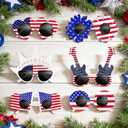 Bulk 4th of July American Flag Sunglasses 18 Pcs for Women Men,Patriotic Red White Blue Stars Stripes Glasses,Party Favors Supplies,Photo Booth Props decor Gifts for Independence day 250th Anniversary