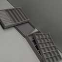 Velvet Jewelry Drawer Organizer Trays  Large Grey Stackable Jewelry Storage Inserts Set, 4-Layer Jewelry Tray Set for Earrings, Rings, Necklaces, Bracelets with Removable Dividers for Dresser, Vanity (Expanded (Magazine Size))