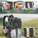 MATEIN Fishing Backpack with 4 Tackle Boxes, Fishing Bag with Rod Holder & Safety Compass & Cooler, Gifts for Fishermen, Large