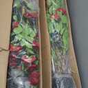 36 Artificial Camellia Tree 2 Packs, Faux Camellia Plant in Pot with Red Flowers, Greenery Camellia Tree for Spring Home Front Door Outdoor Indoor Decoration, Red (3FT)