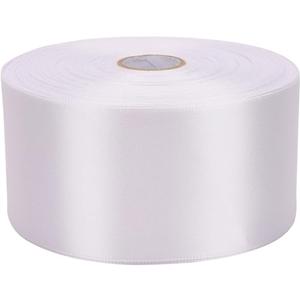 Baocuan 2 inch x 50 Yards White Single Face Satin Ribbon Solid Fabric Ribbon for Gift Wrapping Floral Bouquets Wedding Birthday Party Decoration Hair Floral Craft Sewing