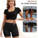 INNERSY Women's Slip Shorts for Under Dresses Anti Chafing Biker Shorts Boyshorts Underwear 4-Pack(Black,Large) (L)