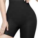 KLVEE High Waisted Shapewear Tummy Control Shorts for Women, Body Shaper, Seamless Shaping Thigh Slimmer Under Dress (Black, L)