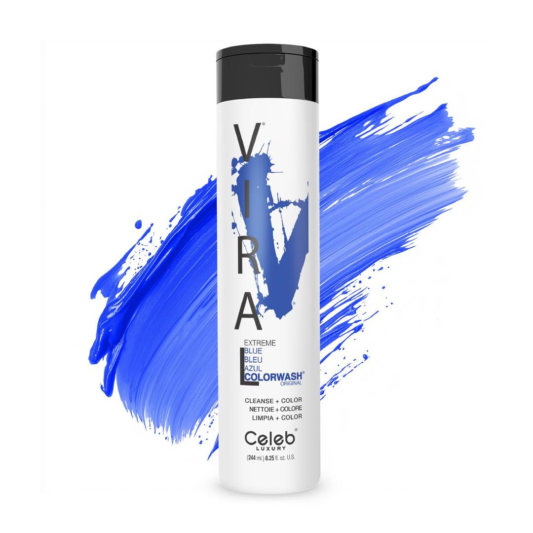 Celeb Luxury Colorwash Color Depositing Shampoo - Color Refresher, Vegan Hair Dye, Bondfix Bond Rebuilder, Viral and Gem Lites (Blue)