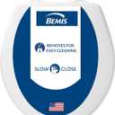 Bemis 730SLEC Slow Close Toilet Seat, Easy Clean Hinges and Durable Plastic Seat, Made in USA, Round, White
