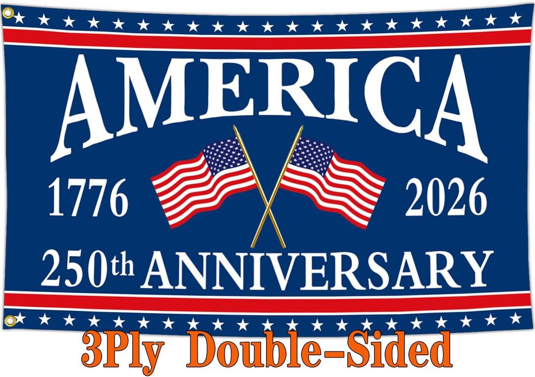3Ply 250 Year American Anniversary Flag Anniversary Usa Flag 3x5 Ft Outdoor We The People 1776 Flags for Outside House Indoor Yard Patriotic Banner Decor