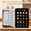 2 Slice Toaster Touch Screen, Stainless Steel Toasters Digital Timer 2 Slot Toasters, 8 Shade Settings 6 Bread Types for Bagel, Cancel, DefrostStainless Steel