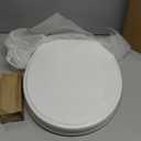 Hibbent Premium Round Toilet Seat with Cover Quiet Close, One-Click to Quick Release, Easy Installation Non-Slip Seat Bumpers, Slow Close Toilet Seat and Cover, Easy Cleaning-White Color