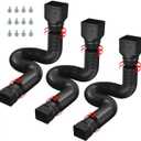 3 Pack black Rain Gutter Downspout Extensions Flexible,Drain Downspout Extender Connector 20"-68.8"Thickened Down spout Drain Extension for Rainwater Drainage