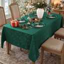 MATIRUG Christmas Tablecloth Rectangle 60x120,Wrinkle Resistant,Waterproof Winter Jacquard Table Cloth for Xmas New Year Holiday Dinner,Green